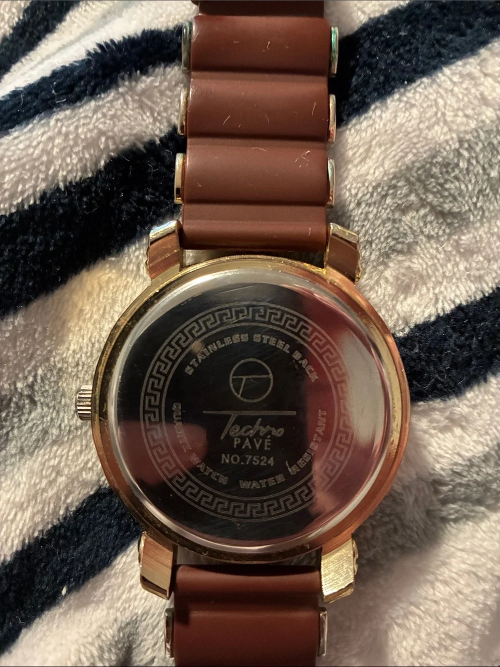Brown Glitter Dial Smartwatch with Metallic Accents